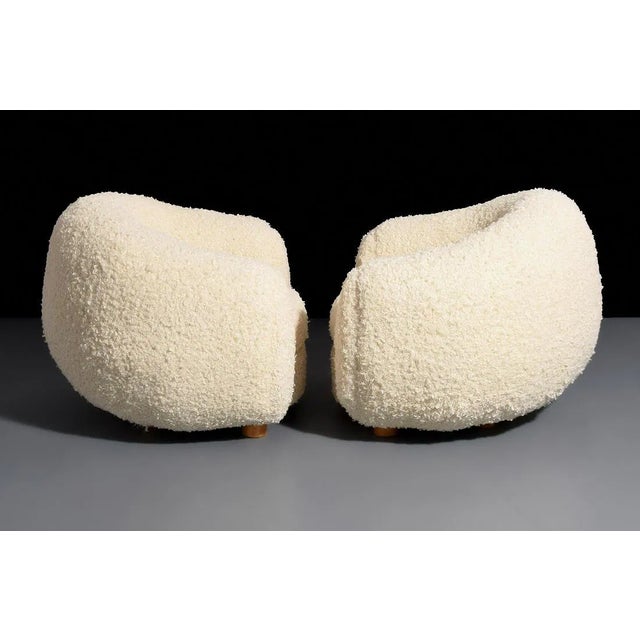 Modern Custom Polar Bear Lounge Chair in the Manner of Jean Royère | Ivory Teddy Bouclé For Sale - Image 3 of 5