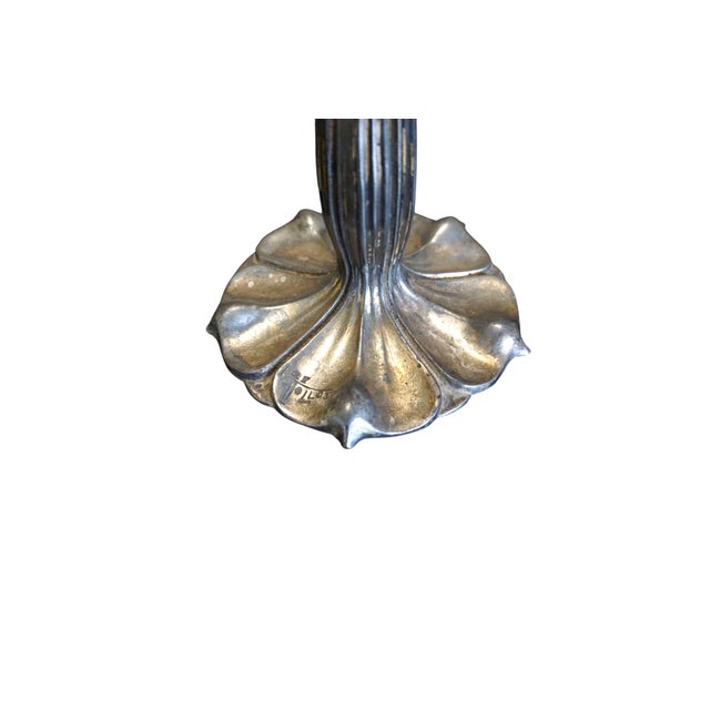 Metal Art Nouveau Table Lamp by Paul Follot with Inscription by Jean Faure and Glass Shade from Loetz, 1905 For Sale - Image 7 of 10