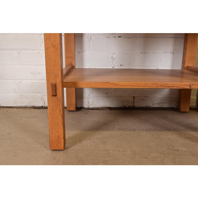 Stickley Mission Oak Arts & Crafts Nightstands or Side Tables, Pair For Sale - Image 11 of 15