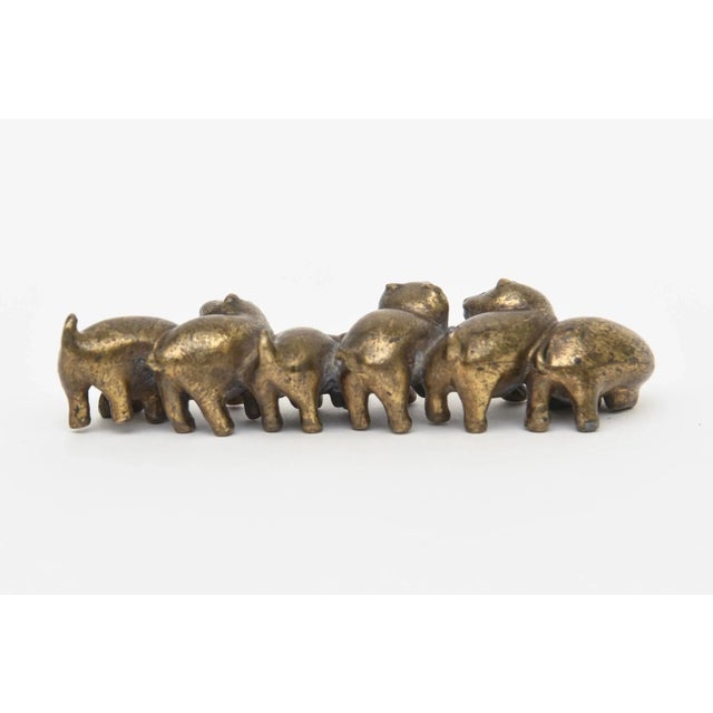 Metal Vintage Signed Arthur Court Bronze Paperweight of Dogs, 1979 For Sale - Image 7 of 9