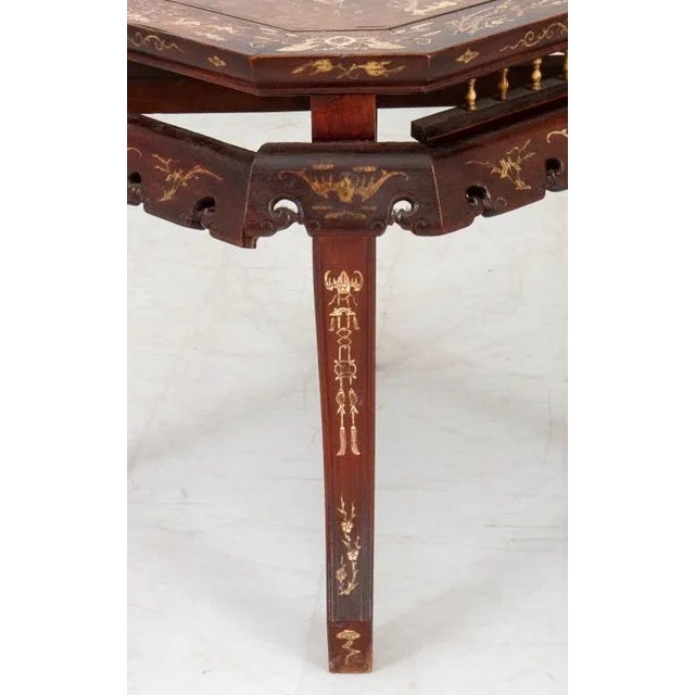Chinese Inlaid Hardwood Side Table, 19th Century For Sale - Image 11 of 11