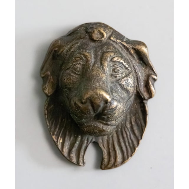 Late 19th Century 19th Century French Brass Lion Door Knocker For Sale - Image 5 of 9