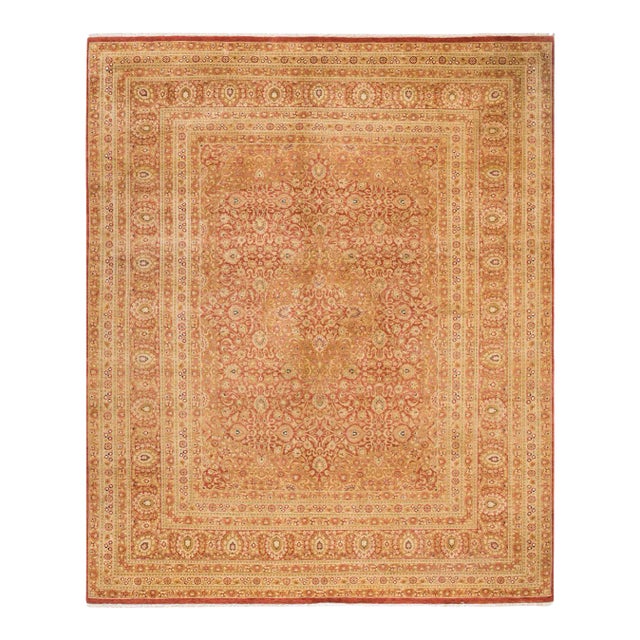 Vintage Moroccan Hand Knotted Wool Area Rug, Orange - 8'2" X 9'9" For Sale