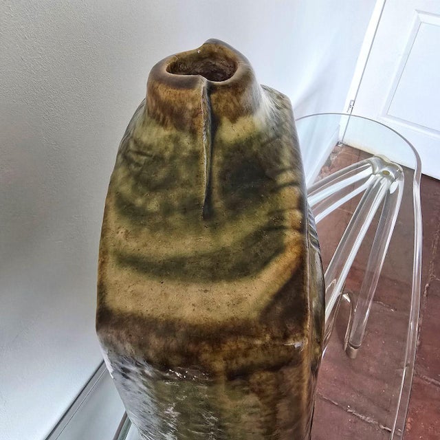 1980s Large Ceramic Mid-Century Modern Vase by Zsolnay For Sale - Image 15 of 15
