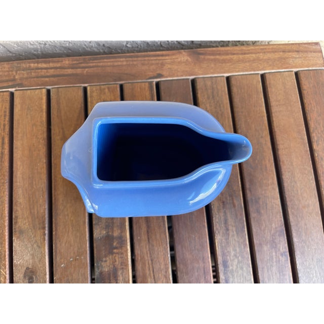 John Hall 1930s Art Deco Westinghouse Hall Periwinkle Blue Pitcher For Sale - Image 4 of 5
