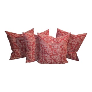 1930s Collection of Four 19Thc Table Cloth Paisley Pillows For Sale