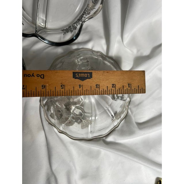 Early 20th Century Vintage Silver City Glass Serving Pieces - Set of 3 For Sale - Image 5 of 11