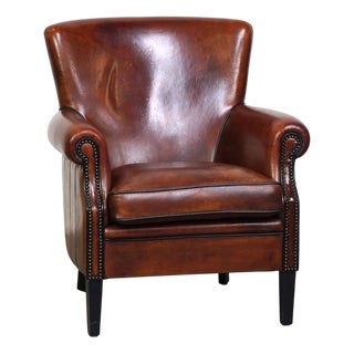 Club Chair in Sheepskin Leather For Sale