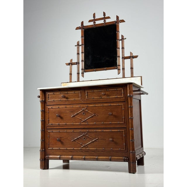 French Faux Bamboo Chest of Drawers, circa 1910. Very neat chest of drawers. Originally from France. Circa 1900-1910. Made...