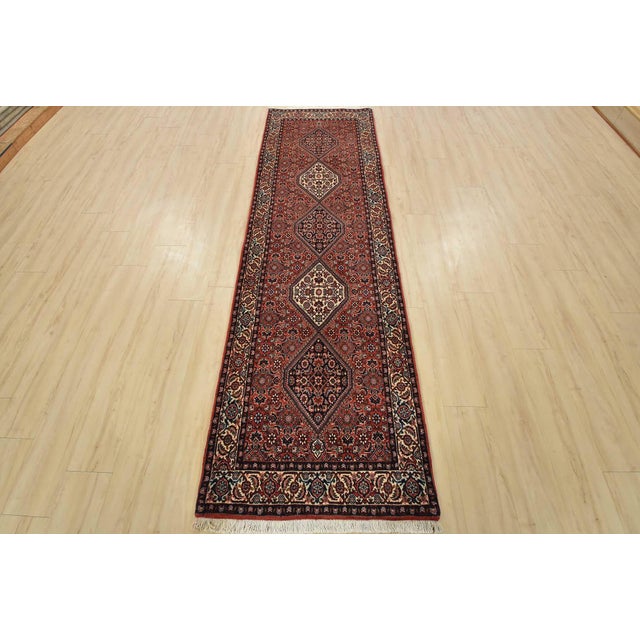 Farmhouse Fine Bidjar Runner 2’10” X 9’8” Red Wool Traditional Hand-Knotted Oriental Rug For Sale - Image 3 of 13