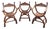 19th Century Renaissance Wooden Armchairs, Set of 3 For Sale