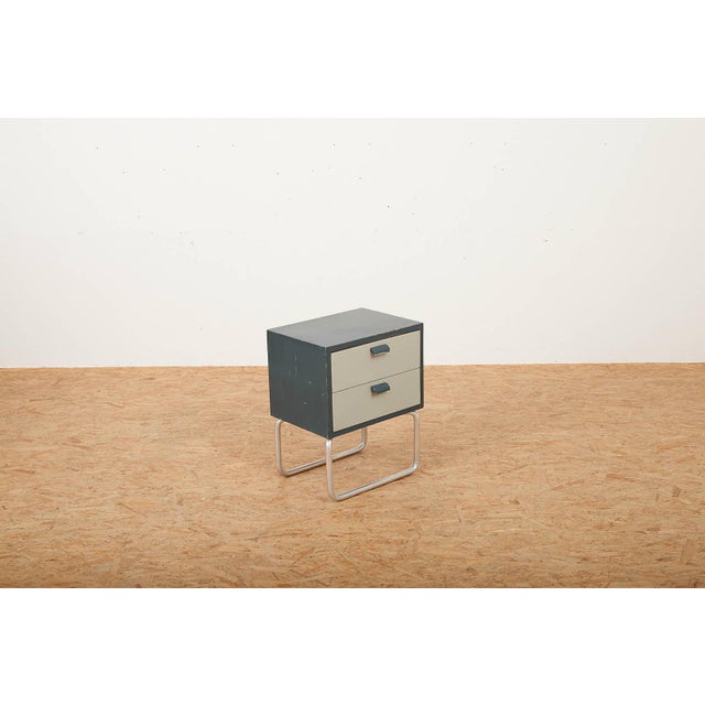Gray Nightstand with Aluminum Round Tube Frame For Sale - Image 8 of 12