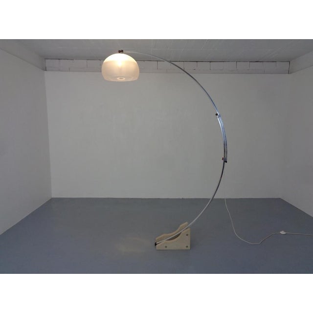 Beige Large Italian Arc Lamp from Guzzini, 1970s For Sale - Image 8 of 18