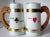 White Vintage Playing Card Mugs Wooden Handles - Set of 4 For Sale - Image 8 of 8