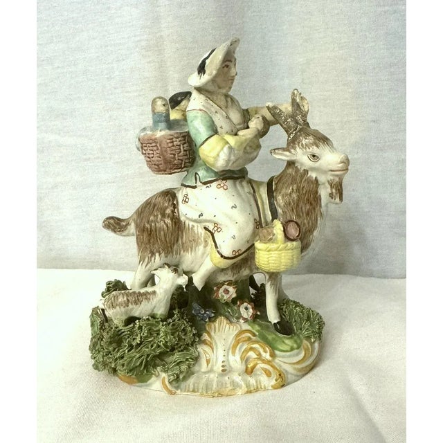 Staffordshire Early 19th Century Staffordshire Figure of the Welsh Tailor's Wife For Sale - Image 4 of 11