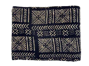 Vintage Mali Black & White Tribal Mudcloth Fabric