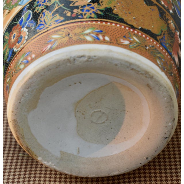 Vintage Chinese Satsuma Style Porcelain Vase Large Geisha Floral Motif 23" For Sale - Image 18 of 18