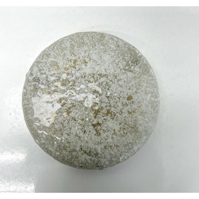 Metal Mid-Century Modern Flush Mount in Ice Glass from Hillebrand, 1960s For Sale - Image 7 of 18