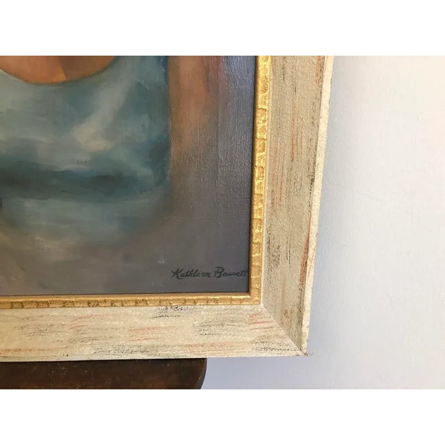 1960s Portrait Oil Painting of a Mid Century Women, Framed For Sale - Image 5 of 10