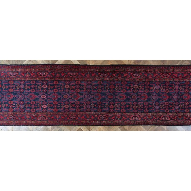 Long Middle Eastern Hamedan Rug For Sale - Image 4 of 4