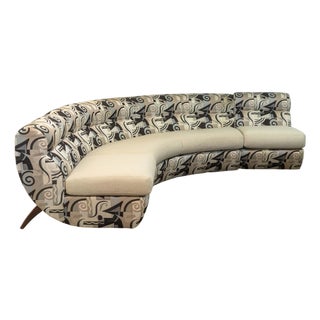 Vintage Weiman Preview Custom Made Postmodern 3pc Curved Sectional Sofa For Sale