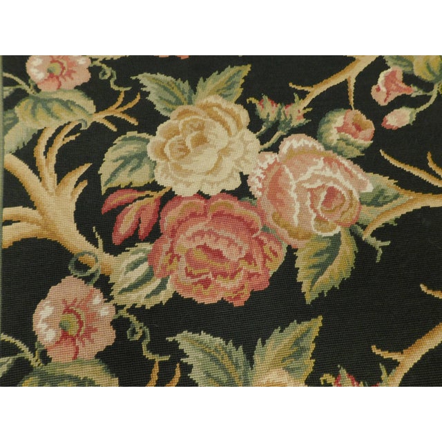 Textile Early 20th Century Vintage Hand Made Needle Point Rug 4'x 6'9" For Sale - Image 7 of 13