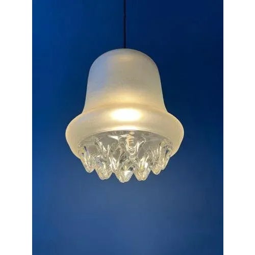Mid-Century Frosted Glass Hanging Lamp from Peill & Putzler For Sale - Image 4 of 11