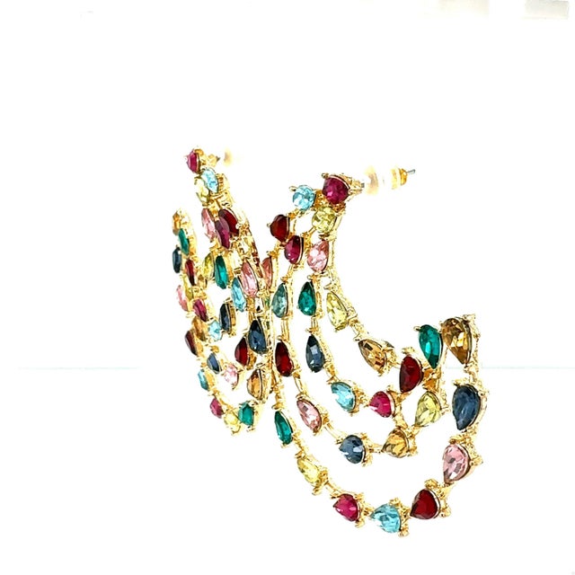 2020s Fashion Multi Color Statement Earrings For Sale - Image 5 of 8