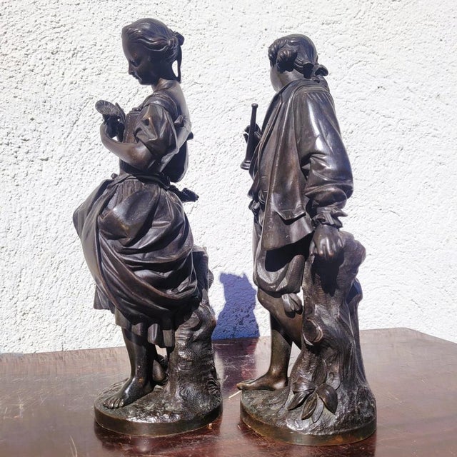 Couple of Gallant Lovers, 19th Century, Bronze, Set of 2 For Sale - Image 10 of 18