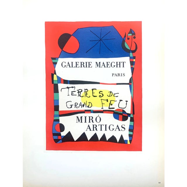 Abstract Miro Lithograph 53 Terre De Grand Feu, Art in Posters 1959 For Sale - Image 3 of 3