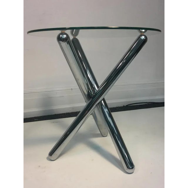 1970s Pair of Tripod Base Chrome Tables Chairish