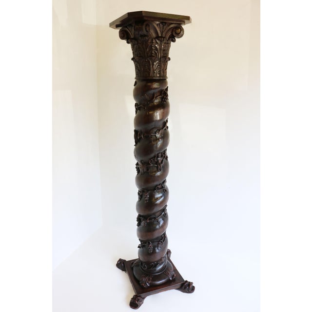 Large & impressive! This 19th century Renaissance antique Pedestal / Column from France Highly decorative and of...