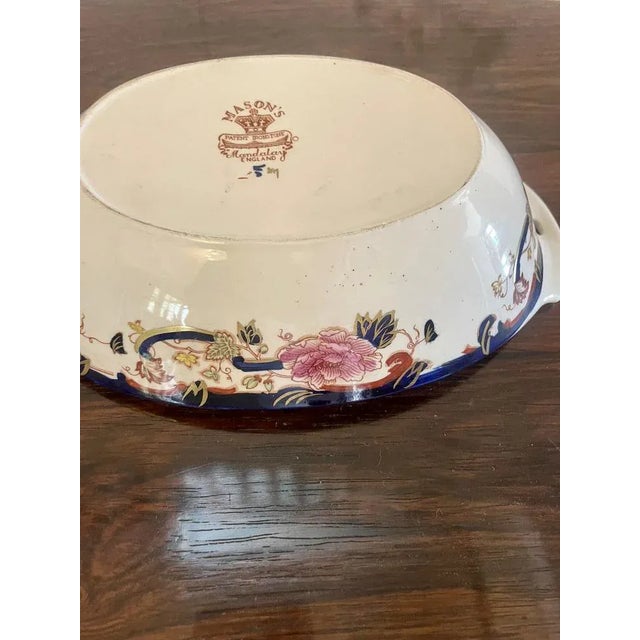 Antique Hand Painted Masons Ironstone Bowl, 1920s For Sale - Image 10 of 11