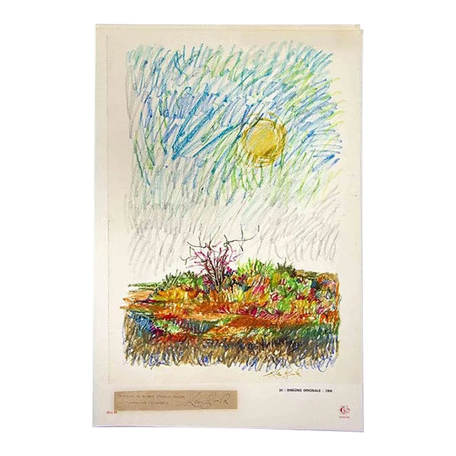 Leo Guida, Landscape, Original Drawing, 1968 For Sale