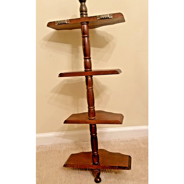 Showcase your favorite collectibles with this **Vintage Mid-Century Modern Wooden 4-Tier Wall Mounted Hanging Display...