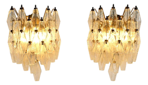 Italian Murano Glass Wall Sconces, 1990s, Set of 2