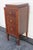 Traditional 1930s Tall Narrow Carved Nightstands Side End Bedside Tables a Pair For Sale - Image 3 of 12