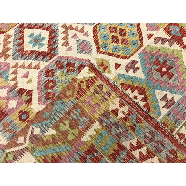Contemporary Afghan Maimana Kilim Rug For Sale - Image 4 of 5