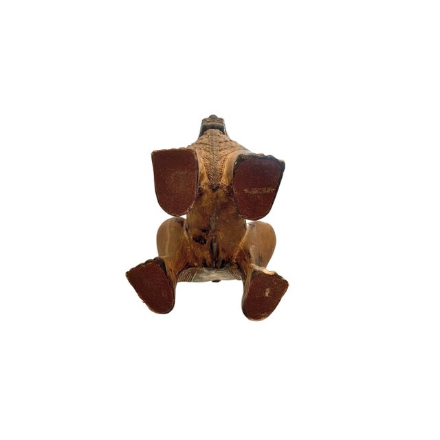 Brown Late 20th Century Foo Dog Statue Large Metal Chinese Guardian Lion Vintage Oriental Decor For Sale - Image 8 of 8