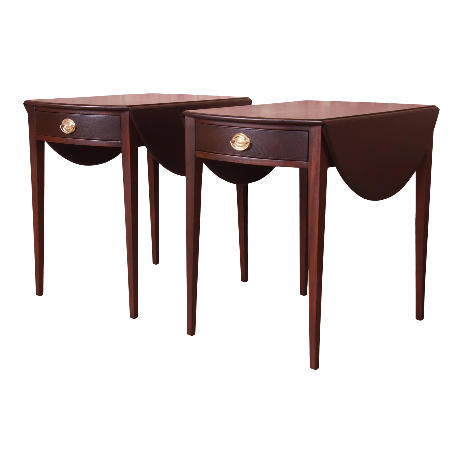 Kittinger Mahogany Pembroke Tea Tables, Newly Refinished