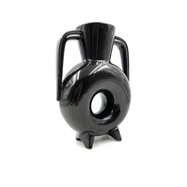 Organic Black Ceramic Vase, France, 1970s For Sale - Image 15 of 18