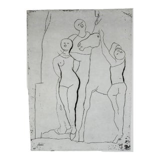 Marino Marini, Marino Marini Italian Modernist Il Teatro Etching Hand Signed and Numbered For Sale