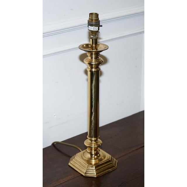 Hollywood Regency Vintage Regency Style Brass Table Lamp For Sale - Image 3 of 8