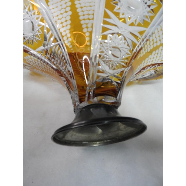Bohemian Cut Crystal Centerpiece on Silver Base, 1980s For Sale - Image 11 of 13