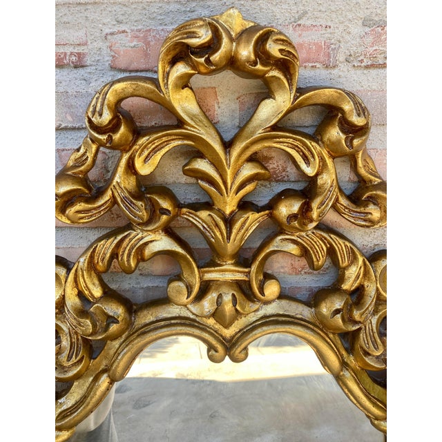 Baroque Mid-Century Antique Gold Cornucopia Mirror For Sale - Image 3 of 18