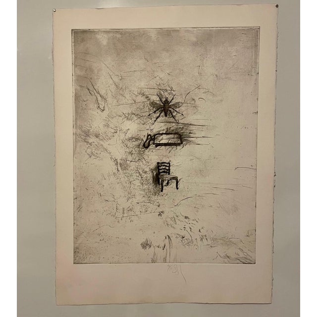 Donald Saff, Large Donald Saff Surrealist Pop Art Aquatint Etching Bee, Chair, Pot, c.1980 For Sale - Image 4 of 6
