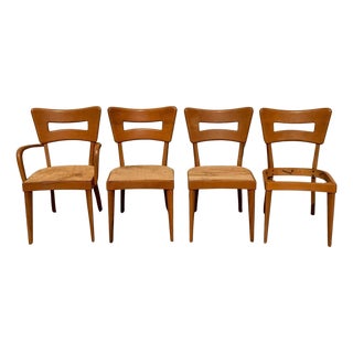 Vintage Heywood Wakefield MCM Dog Bone Maple Dining Room Chairs - Set of 4 For Sale