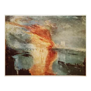 1960 After Joseph Turner, "Burning of the House of Parliament", Vintage First Limited Edition Print
