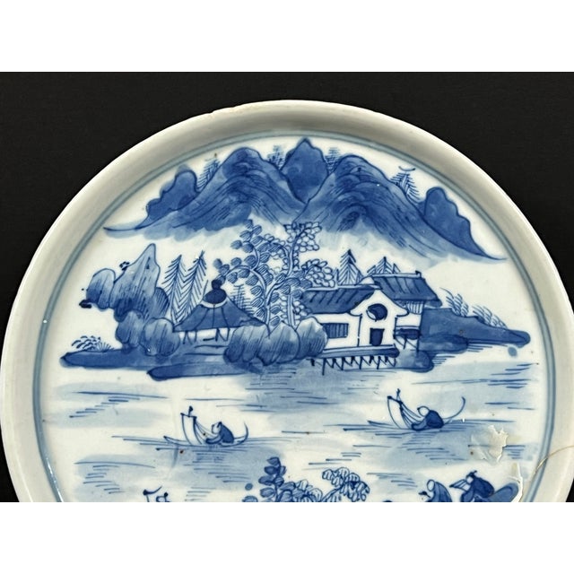 Chinse Art Porcelain Blue and White Plate For Sale - Image 4 of 11