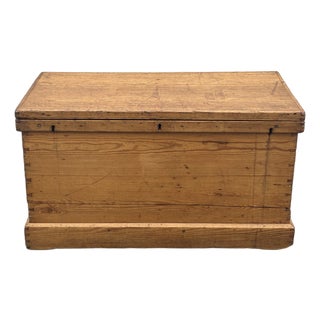 English Pine Trunk or Blanket Chest For Sale